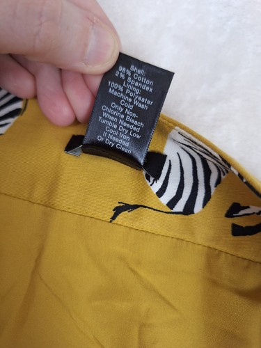 Ann Taylor Skirt Womens 10 Yellow Africa Safai Zebra Print Mini A-Line Lined Zip - Picture 10 of 10