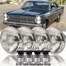 For Ford Galaxie 500 1962-1974 4pcs 5.75 5-34inch Round Led Headlights Upgrade