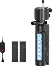 Aquarium Filter UV 450GPH 25W Submersible Timer for 40-150 Gallon Pond Turtle