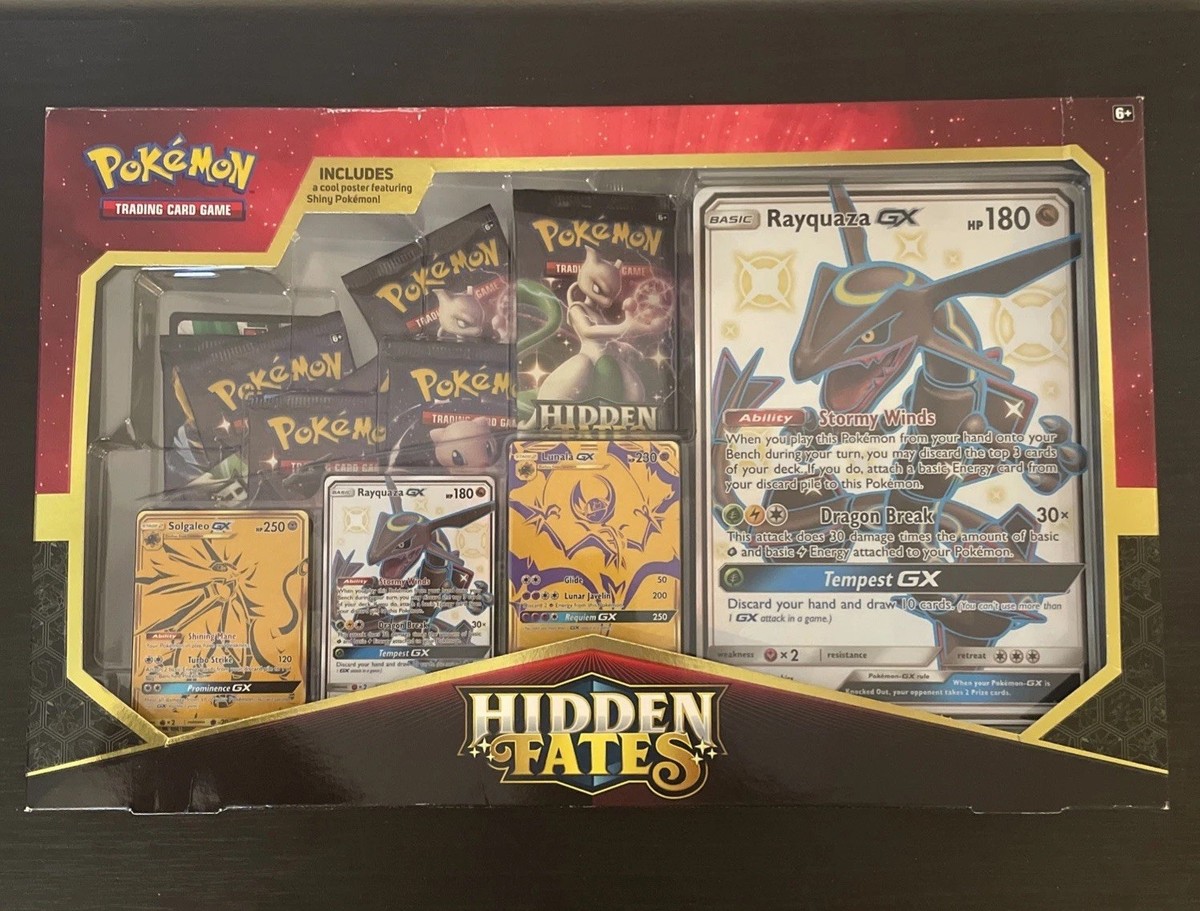 Pokemon Hidden Fates Premium Powers Collection Box Rayquaza Factory Sealed