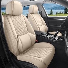 Car Seat Covers, Luxury Faux Leather Waterproof Non-Slip Seat Protector Unive...