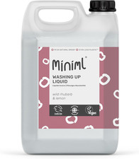 Miniml Eco Washing up Liquid 5L Refill - Wild Rhubarb & Lemon Scented Non Bio &  4.27 per litre
