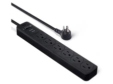 Amazon Basics AmazonBasics 6FT 6-Outlet Surge Protector Power Strip Black 