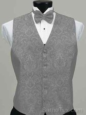 Brandon Michaels Retro tuxedo vest Choose your size PROM/WEDDING Platinum