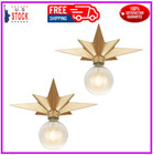 Flush Mount Ceiling Light - 2 Pack Brass Star Light Fixtures Mid-Century Close t