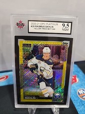 2020-21 OPC PLATINUM #28 RASMUS DAHLIN YELLOW TRAXX #217/249 KSA 9.5 NGM