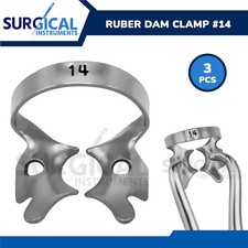 3 Pcs Endodontic Rubber Dam Clamps 14 Stainless Steel German Grade