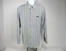 Chaps Button-Down Dress Shirt Men's XL Easy Care Striped Casual Long Sleeve