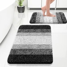2-Piece Luxury Bathroom Rug Set Soft Microfiber Non-Slip Machine Washable