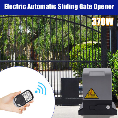Electric Gate Operator 370W Automatic Motor w/ 2 Remotes Sliding Gate Opener USA