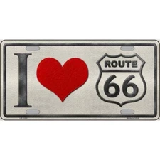 MINI Size 4"x2.2" License Plate Metal Sign for Home I Love Route 66