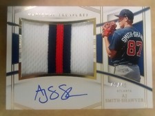 2023 National Treasures AJ Smith Shawver Rookie GOLD Jersey Patch Auto RPA #/49