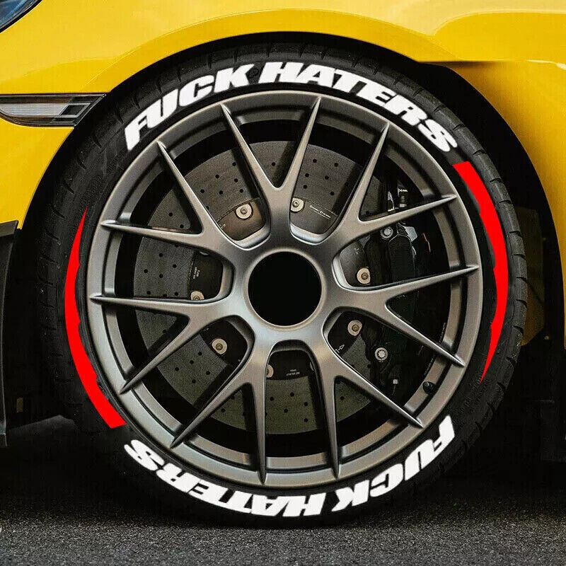 8 Sets Tire Lettering FUXK HATERS Sticker 1.06