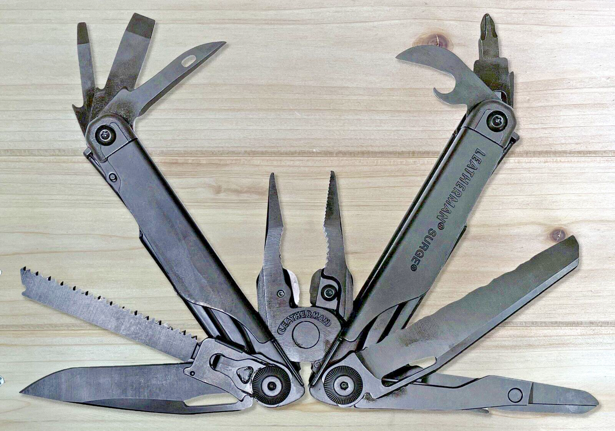 Leatherman Surge Multitool w/ Sheath Stainless Steel with Black Oxide  Coating