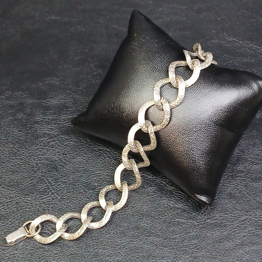 vintage 〇▢ design chain silver bracelet Vintage Flower Design Chain Bracelet Silver Tone. 13-325 | eBay