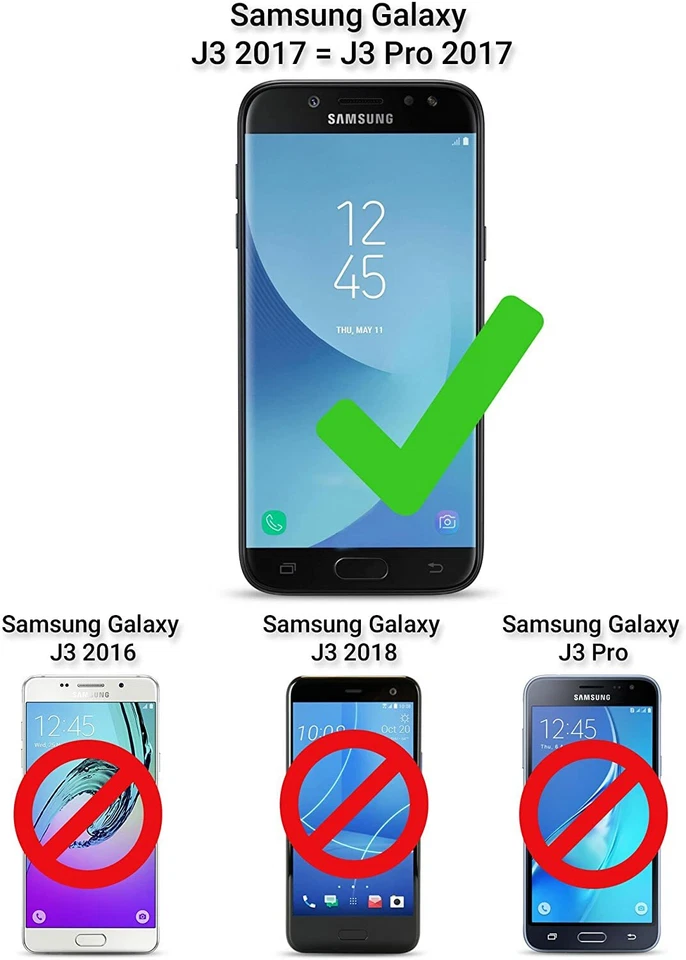 CUSTODIA LIBRO PER SAMSUNG GALAXY J3 2017 - COVER SMART MAGNET CASE NERO - Immagine 2 di 4