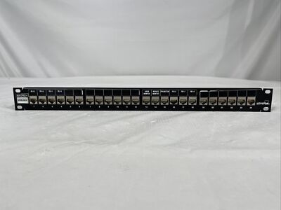 Leviton Cat 5e Flat Universal Patch Panel 24-Port, Cable Management Bar