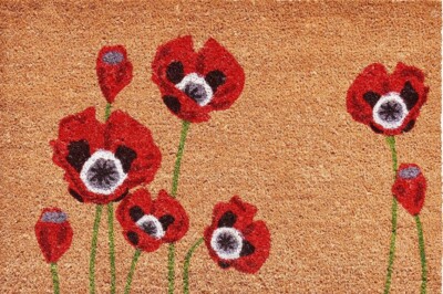 Red Poppies Doormat 36 x24 