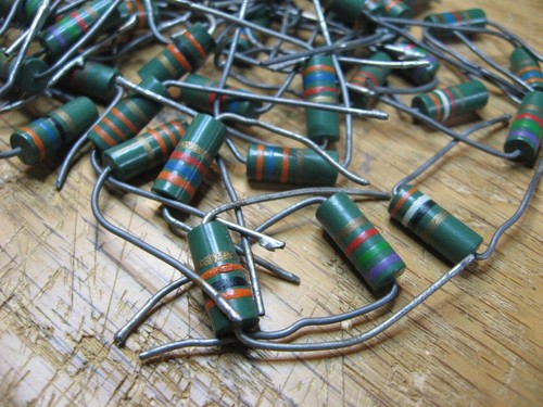 Assorted Resistor 1W Green Body Carbon Composition Grab-Bag - Used Pulls Qty 50 - Picture 2 of 4
