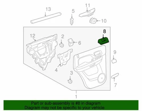 Manija de puerta lateral derecha genuina GM 2007-2014 Cadillac Escalade EXT ESV 22855646 Foto 2 de 3