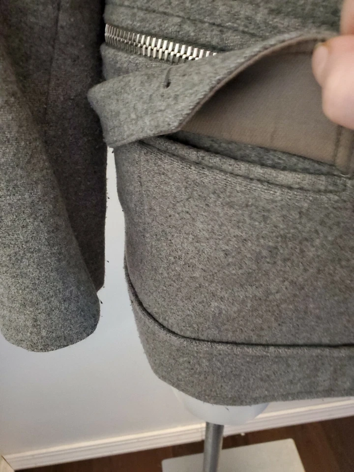 3.1 Phillip Lim Women's Light Grey Wool Utility Jacket Size 0 - Image 4 of 4