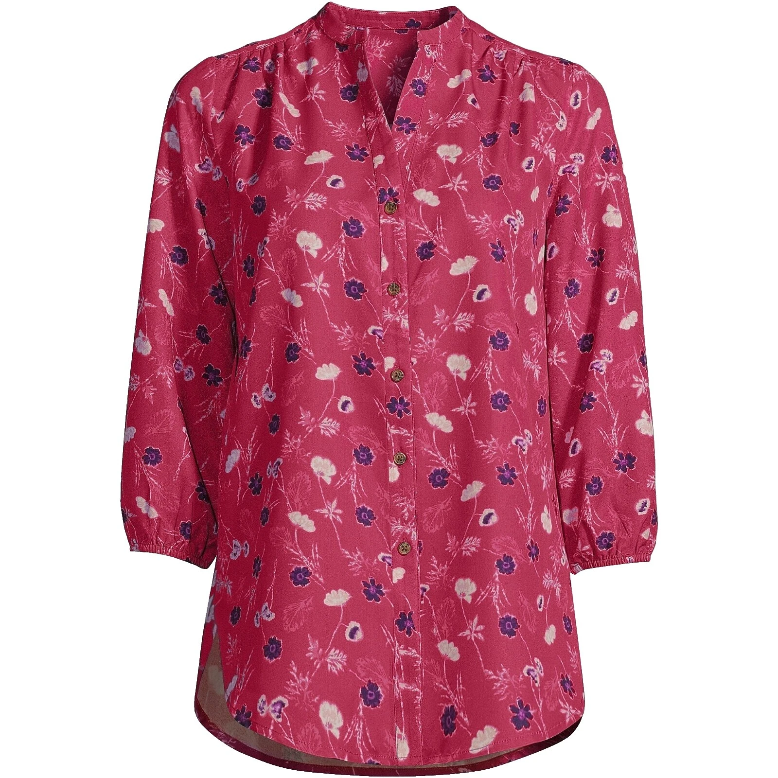 涤纶花卉 Lands' End 女式上衣