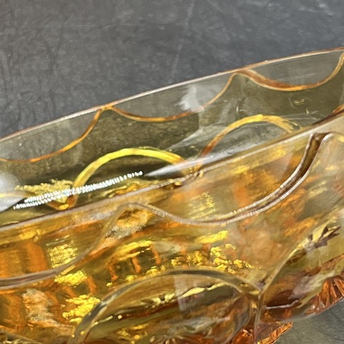 Moon and Star LE Smith 10" Pedestal Compote Amber Glass Candy Dish Vintage - Picture 14 of 14