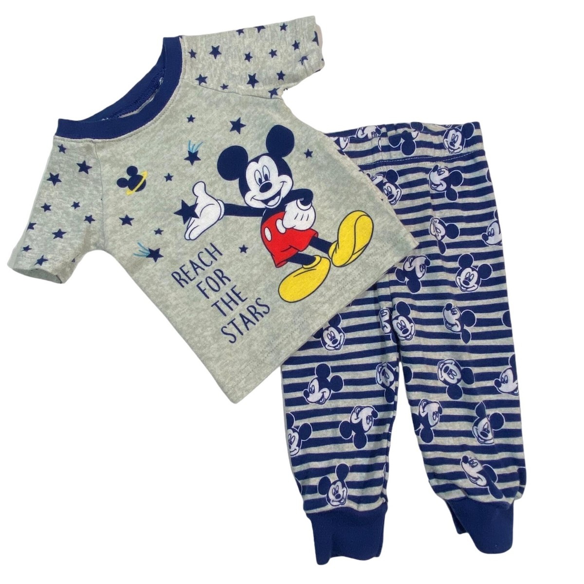 Disney Mickey Mouse Pajamas Baby Size 12 Months Blue 2-Piece Set