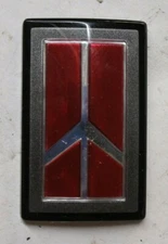 Oldsmobile Emblem Red Gray Black 2-3/16" x 1-5/16" Contoured