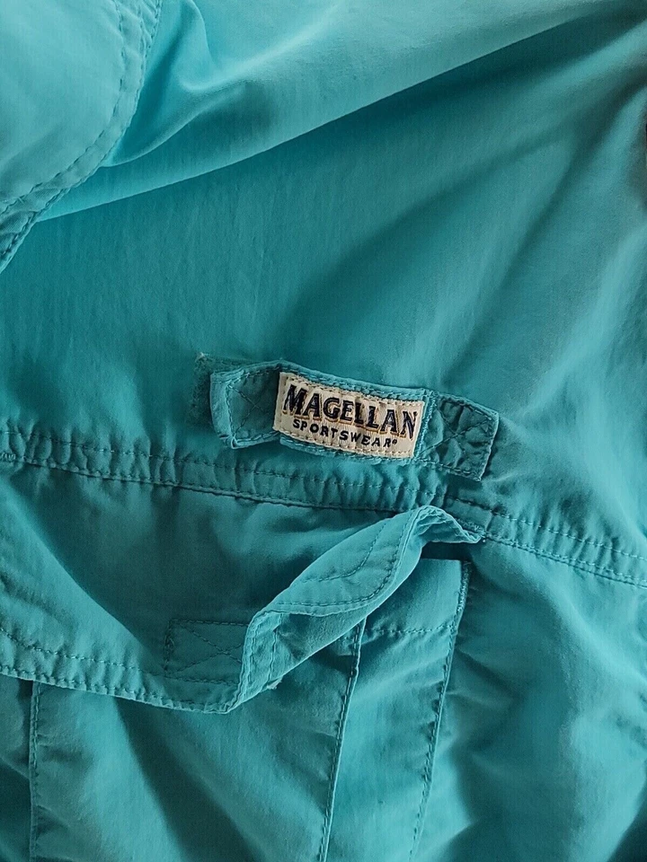 Magellan Mens Button-Up Shirt Short Sleeve XXL-T Solid Blue  - Image 4 of 4