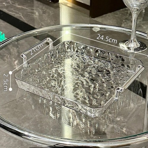 Plastic Fruit Tray with Handle Transparent Luxury Design for Home Party Storage - Picture 2 of 28