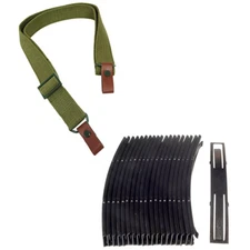 20 NEW 7.62x39 10rd Steel Stripper Clips + Green Canvas Sling fits SKS Rifle