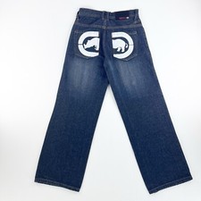 Ecko Unlimited Wide Leg Baggy Fit Blue Denim Jeans Boys 14 26 x 28