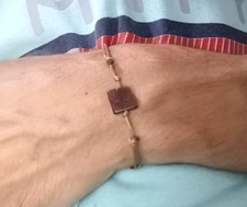 Adjustable Waterproof Brown Cord Bracelet Ceramic Central Style Wood Jewelry Men