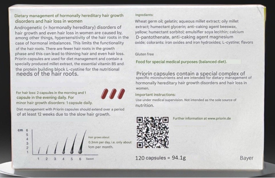 Priorin Against Hair Loss | Bayer Product | Made In Germany - Foto 8
