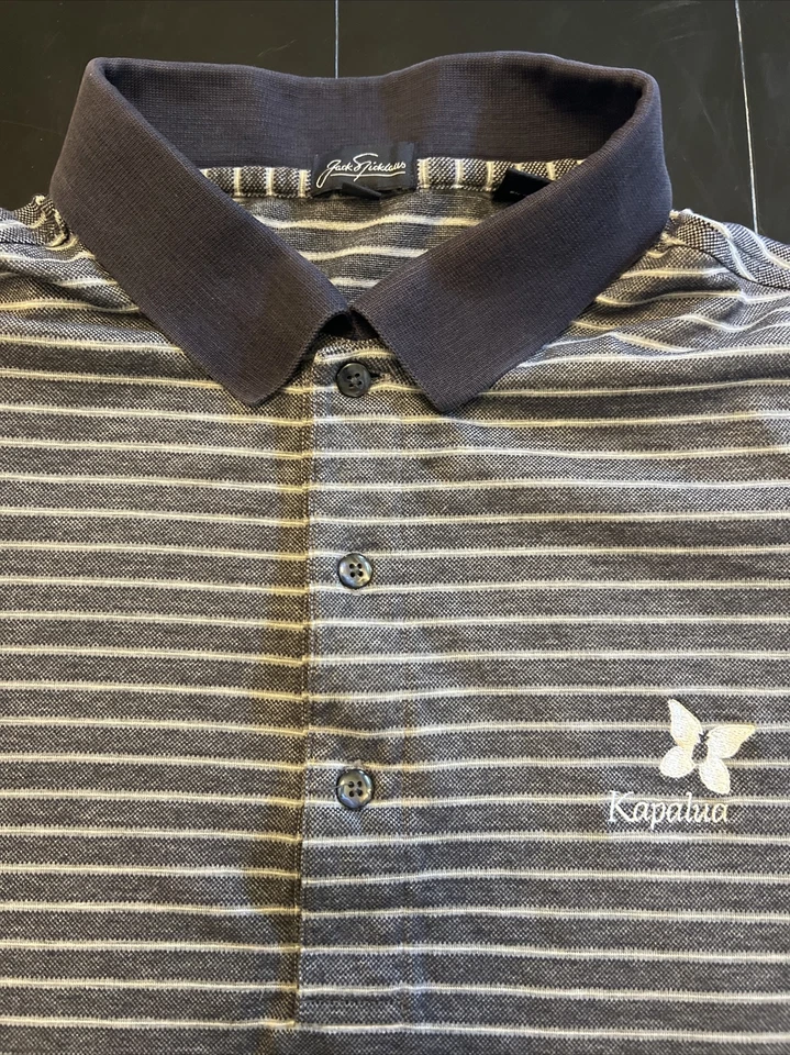 Polo de golf Jack Nicklaus’ Kapalua Country Club grande a rayas de Maui vintage Foto 2 de 4