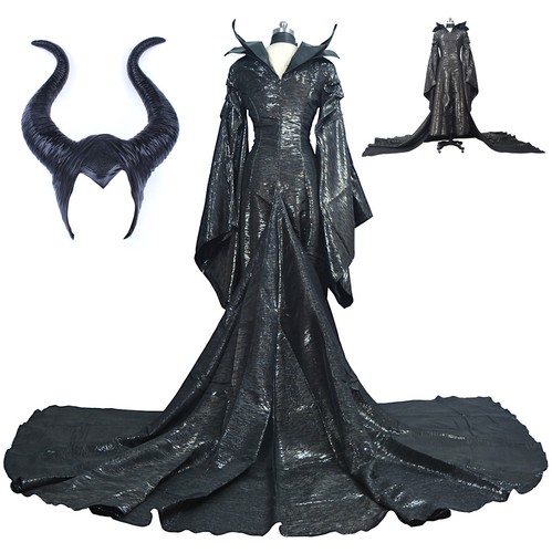 Malefica Vestito Carnevale Donna Maleficent Woman Deluxe Dress up Cosplay MLF003 - Foto 13 di 13