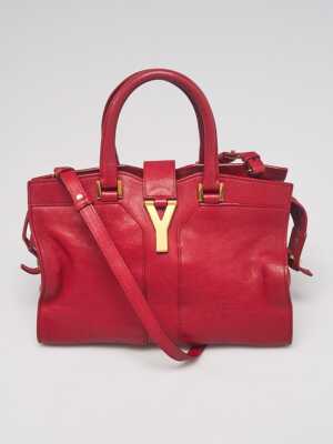 Designer Handbags Ysl Small Cabas Chyc Bag Yves Saint Laurent Red