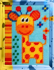 DIY Needlepoint/Tapestry Kit "Giraffe" 5.9"x7.9", Bambini