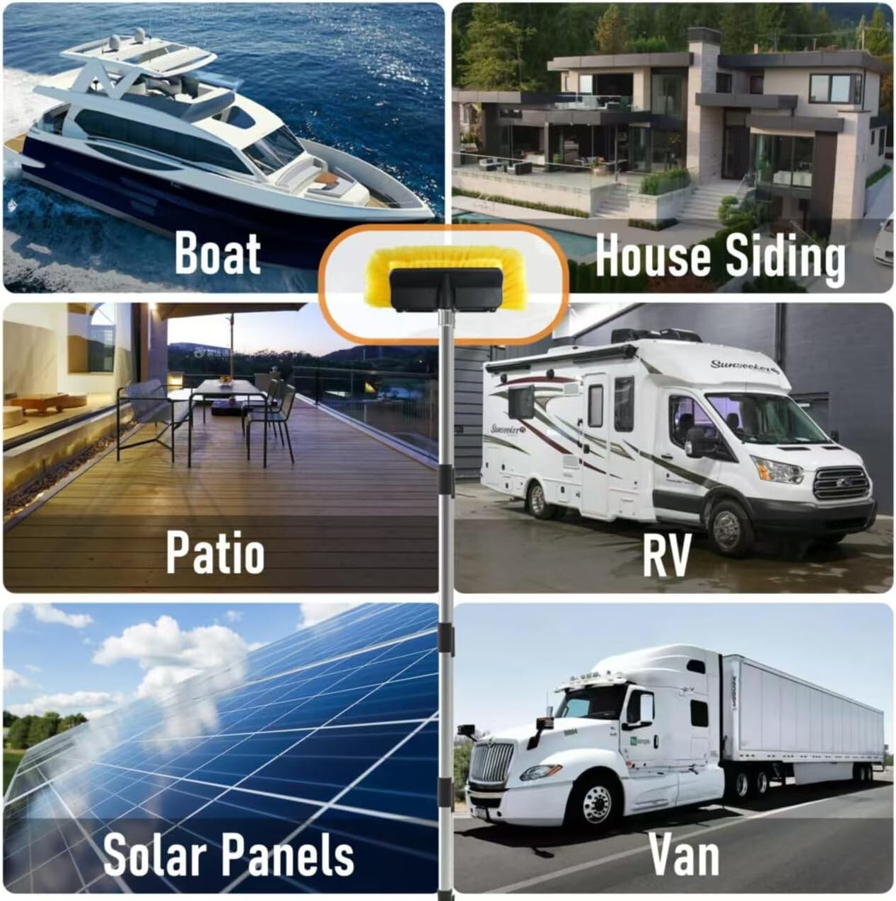 Car Wash Brush Bristle Super Soft Heavy Duty Clean Truck SUV Telescoping Handle