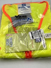 Viking U6112G-XL Open  Road High Visibility Vest w/Zipper Closure, 4 Pocket XL