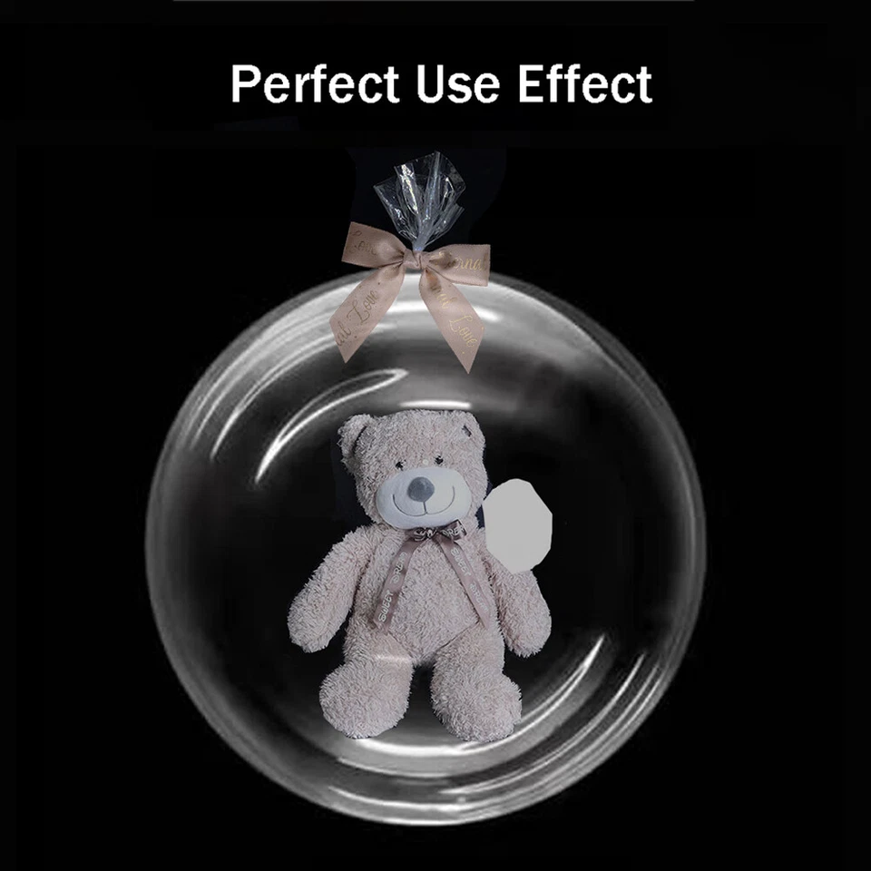 Globos Bobo 24" Globo Burbuja Transparente Grande Boca Ancha para Relleno Regalos - Imagen 4 de 4