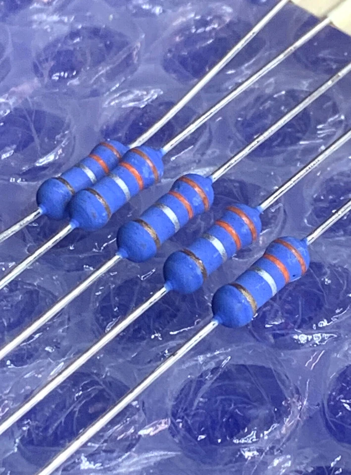 ROYAL OHM 5Pz. Resistenze metal oxide THT 0,33 ohm 1W ±5% Ø3,5x10mm ( 5 pezzi )