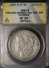 Top 100 1887 $1 Silver Morgan VF 35 Vam 25A ANACS # 7473420 + Bonus