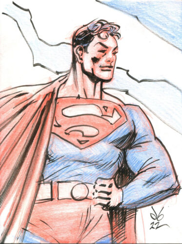 Superman Original Art by Dan Brereton - KEPYR Charity Auction - color sketch 