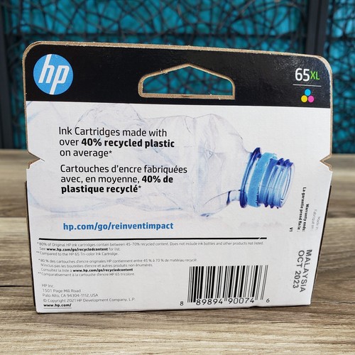 HP 65XL Tri Color Ink Cartridge Dated OCT 2023 FOR HEWLETT PACKARD PRINTER New - Picture 3 of 5
