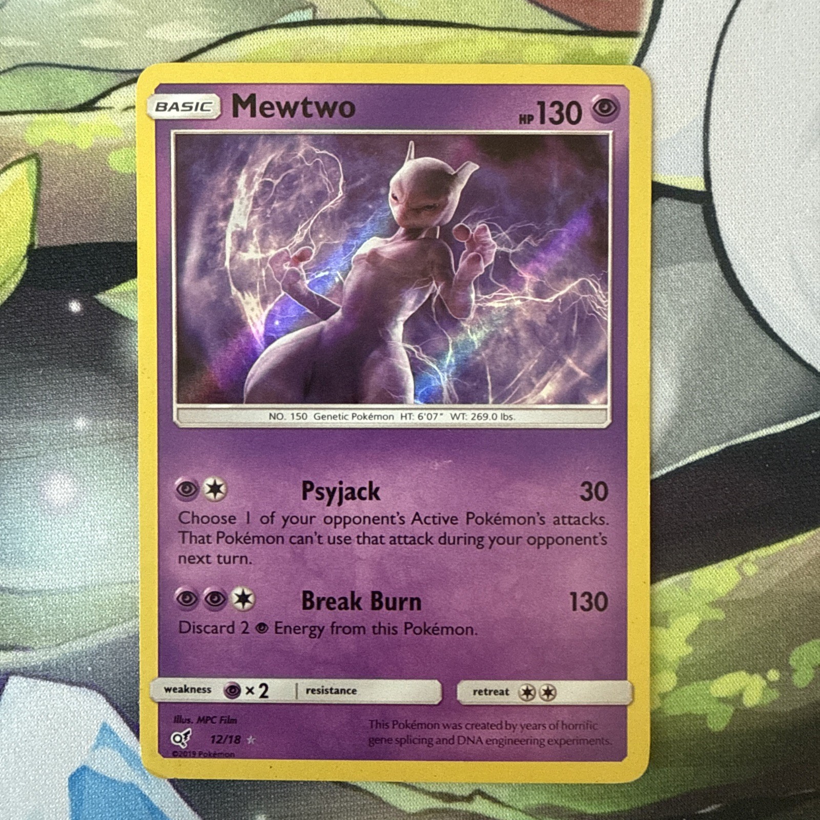 Pokemon TCG Mewtwo 12/18 Detective Pikachu Holo Rare LP/MP