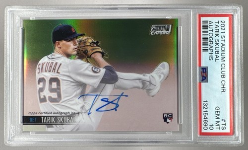 132154690 Tarik Skubal 2021 Topps Stadium Club Chrome #SCCBA-TS RC Auto PSA 10
