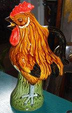 Antique MAJOLICA Pitcher ROOSTER Magnificent ...