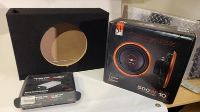 Cadence CAR Subwoofer SLW10S4 500W 10'' , Amplifier 800w and Subwoofer Enclosure.